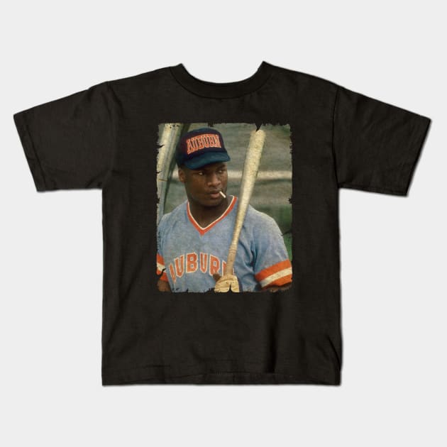 Bo Jackson in Auburn Tigers baseball Kids T-Shirt by SOEKAMPTI